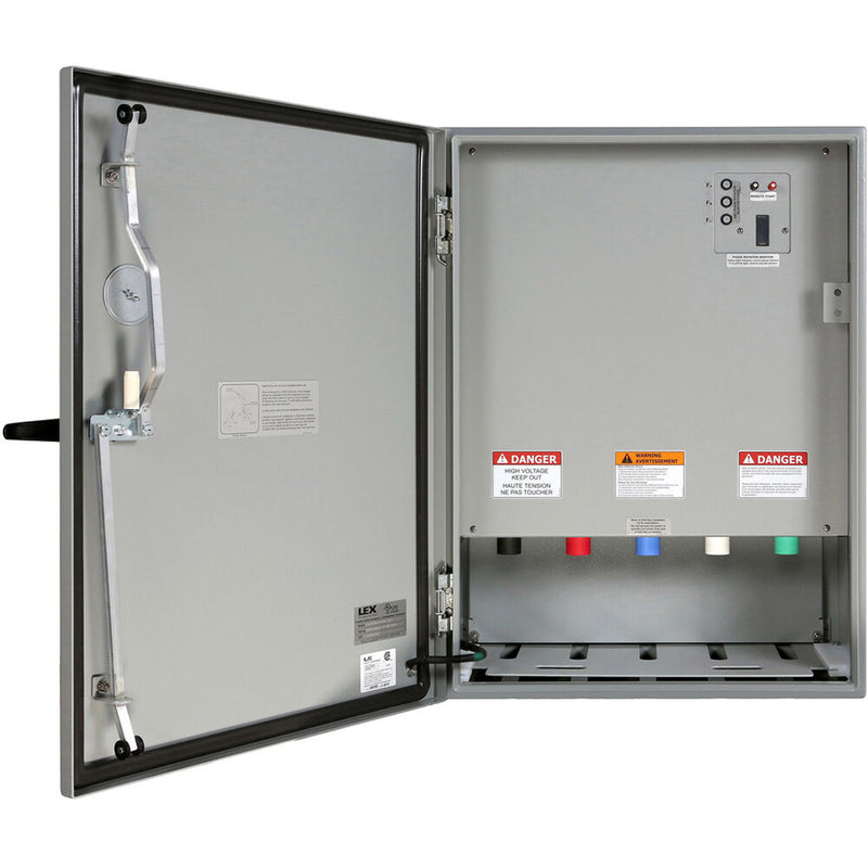Lex Products PowerGATE 400A Power Input Panel with Brown, Orange, Yellow, White & Green Inlets