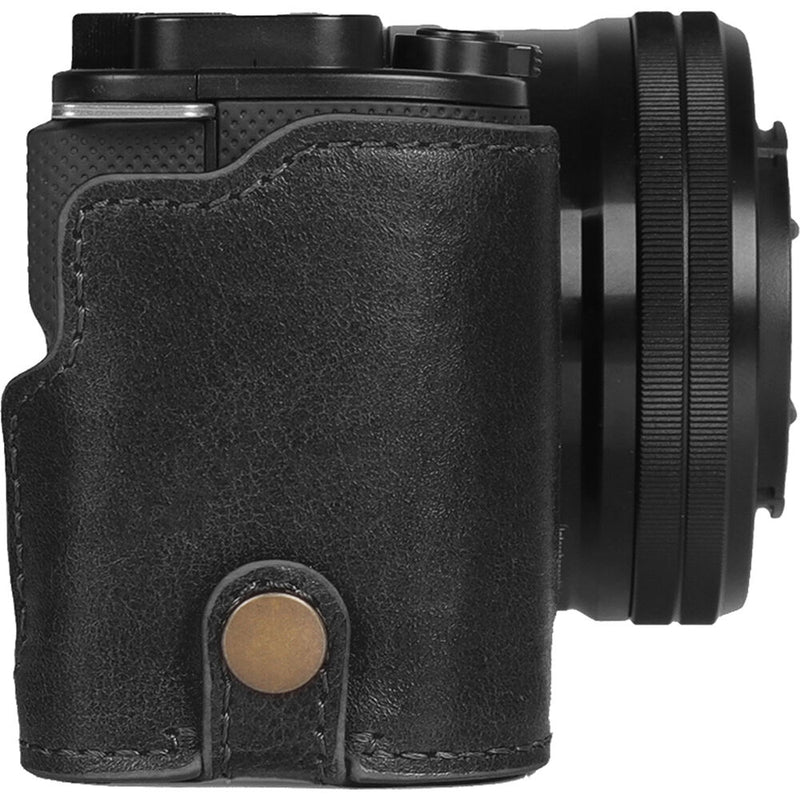MegaGear Ever Ready Genuine Leather Camera Half Case for Sony ZV-E10 (Black)