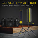 Pyle Pro PS65ACT 6.5" 3-Way 2000W Portable Bluetooth PA Speaker with Light Show, Microphone, and Stands (Pair)