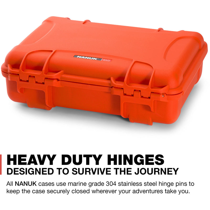 Nanuk 910 Hard Utility Case without Insert (Orange)