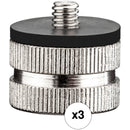 Auray AD-581420-R 5/8"-27 Female to 1/4"-20 Male Mic Stand Adapter Kit (3-Pack)