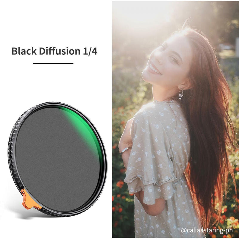 K&F Concept 62mm Black Mist 1/4 with ND2-ND32 (1-5 Stop) Variable ND Filter