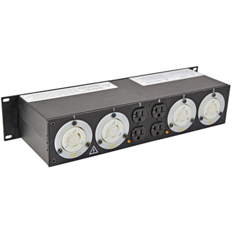 Lex Products 30A Enclosed Rack with L14-30 to L5-30/Duplex Receptacles (2 RU)