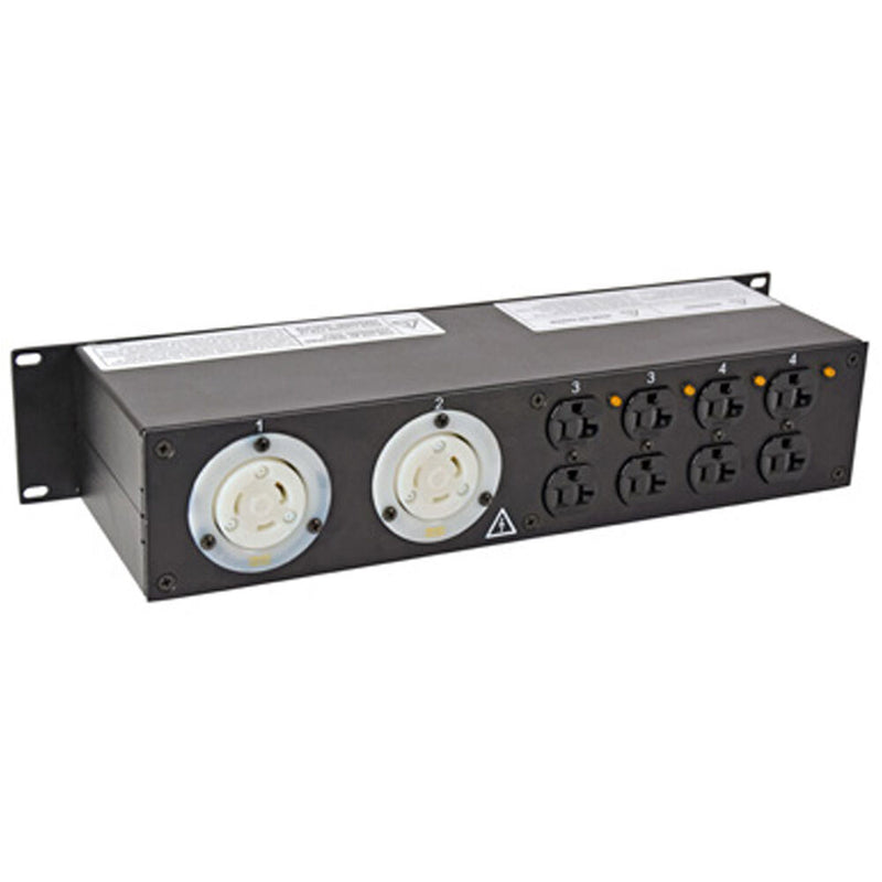 Lex Products PowerHOUSE 30A Enclosed Rack L21-30 to L5-30 with 4 Duplex Receptacles (2 RU)