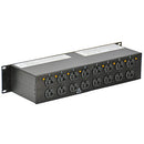 Lex Products 30A Enclosed Rack with L21-30 to Duplex Receptacles (2 RU)