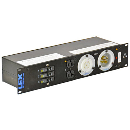 Lex Products 30A Enclosed Rack with L21-30 to Duplex Receptacles (2 RU)