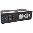 Lex Products PRM3IN-3CC4DC 30A Enclosed Rack with L21-30 to L5-30/Duplex Receptacles (3RU)
