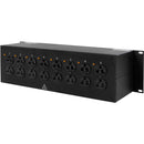 Lex Products PRM3IJ-9CC 30A Enclosed Rack with L14-30 to Duplex Receptacles (3RU)