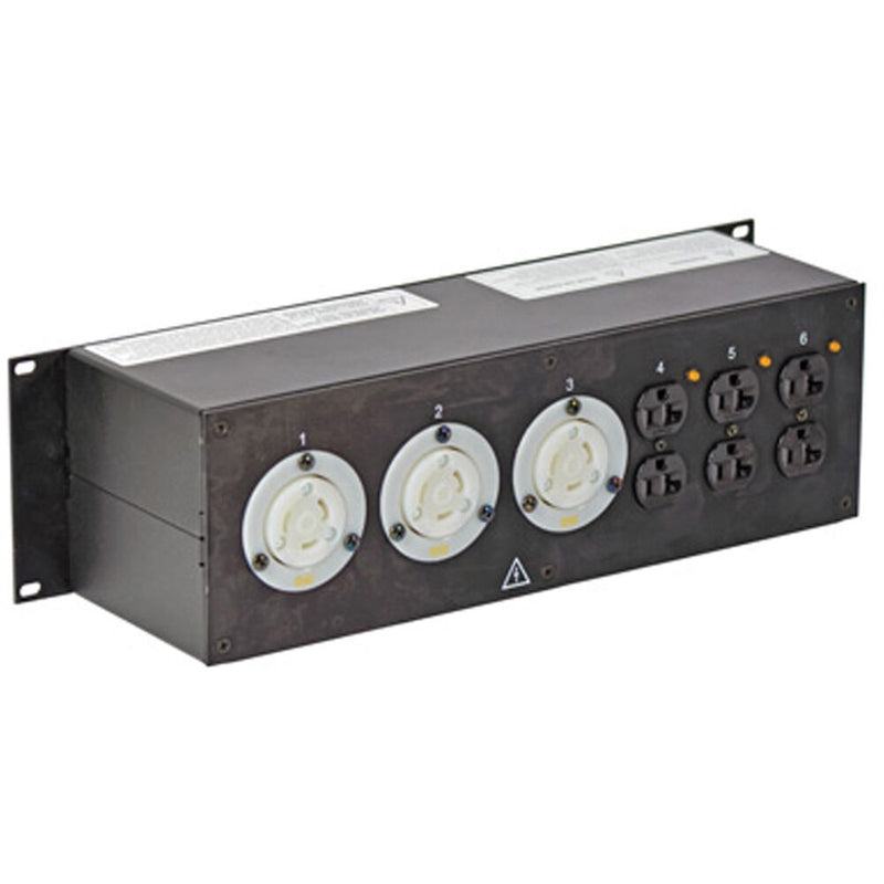 Lex Products PRM3IN-4CC3DC 30A Enclosed Rack with L21-30 to L5-30/Duplex Receptacles (3RU)
