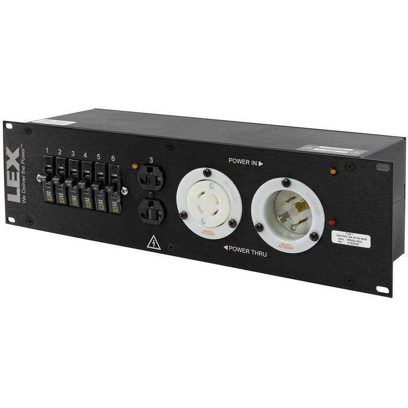 Lex Products PRM3IJ-9CC 30A Enclosed Rack with L14-30 to Duplex Receptacles (3RU)