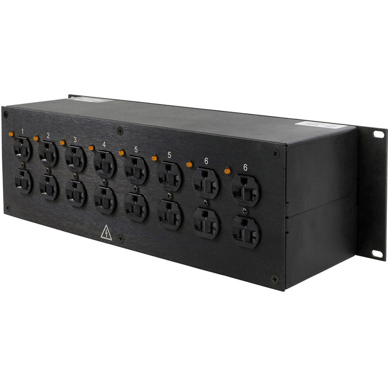 Lex Products 50A Enclosed Rack with Locking Inlet to Duplex Receptacles (3 RU)