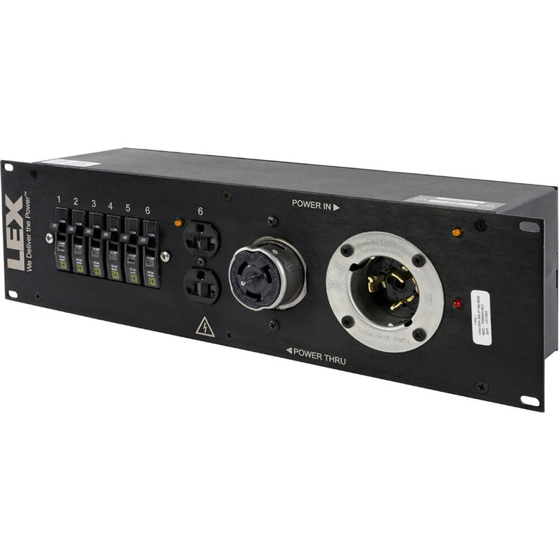 Lex Products 50A Enclosed Rack with Locking Inlet to Duplex Receptacles (3 RU)