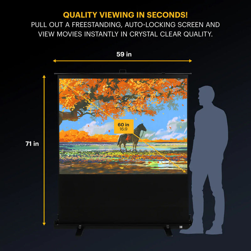 Kodak Instant Cinema 60" Pull-Up Portable Manual Front Projection Screen (30 x 53")