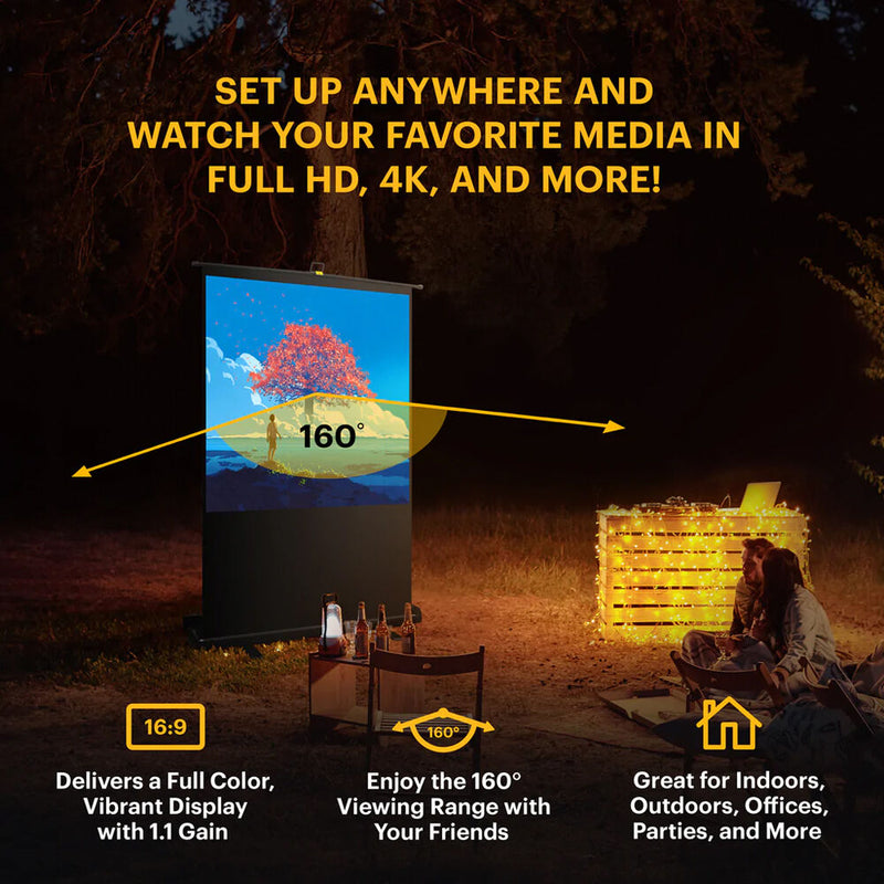 Kodak Instant Cinema 60" Pull-Up Portable Manual Front Projection Screen (30 x 53")