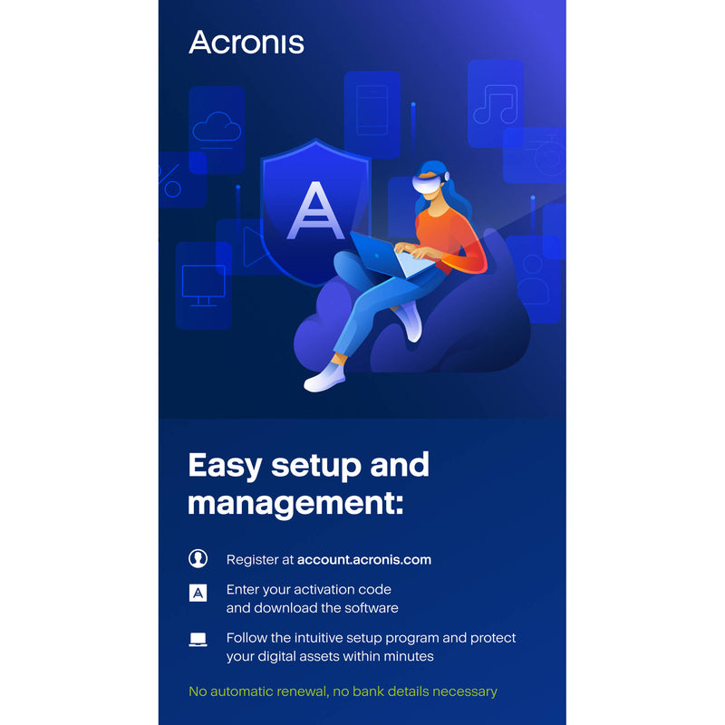 Acronis Cyber Protect Home Office Advanced Edition with 500GB Cloud Storage (1 Windows or Mac License, 1-Year Subscription, Download)