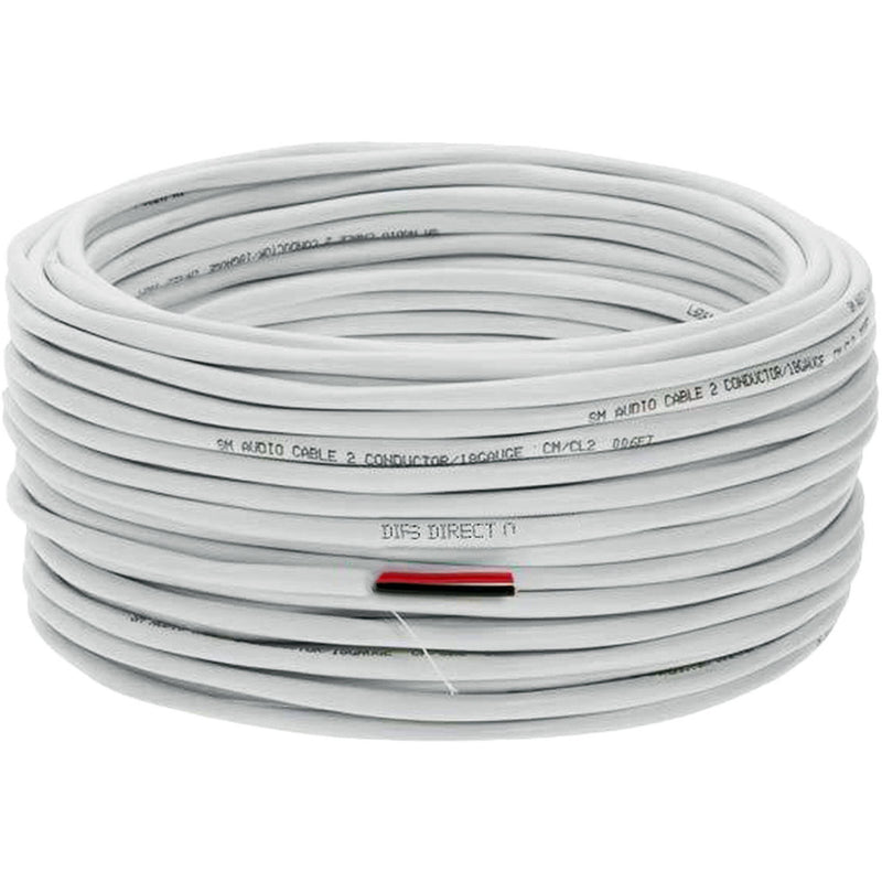 SatMaximum 12 AWG CL2-Rated 2-Conductor Speaker Cable for In-Wall Installation (White, 50')