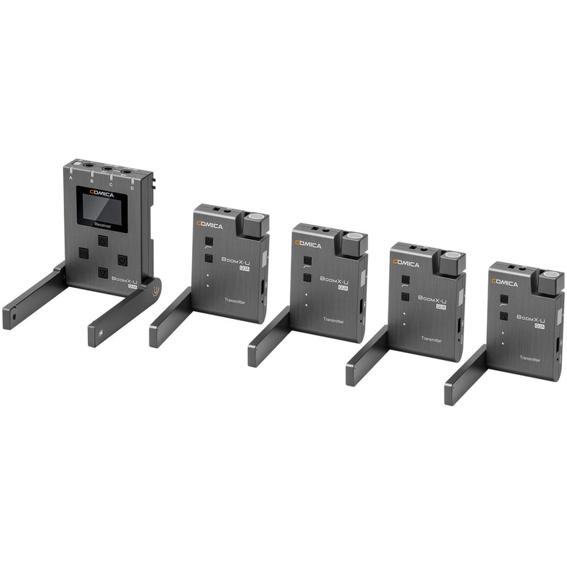 Comica Audio BoomX-U QUA Ultracompact 4-Person Wireless Microphone System for Mirrorless/DSLR Cameras (568 to 591 MHz)