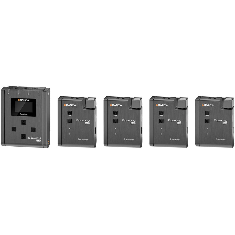 Comica Audio BoomX-U QUA Ultracompact 4-Person Wireless Microphone System for Mirrorless/DSLR Cameras (568 to 591 MHz)