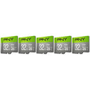 PNY 32GB Elite UHS-I microSDHC Memory Card with SD Adapter (5-Pack)