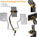 VIJIM C-Clamp Phone/Tablet Stand with 4-Joint Adjustable Arm
