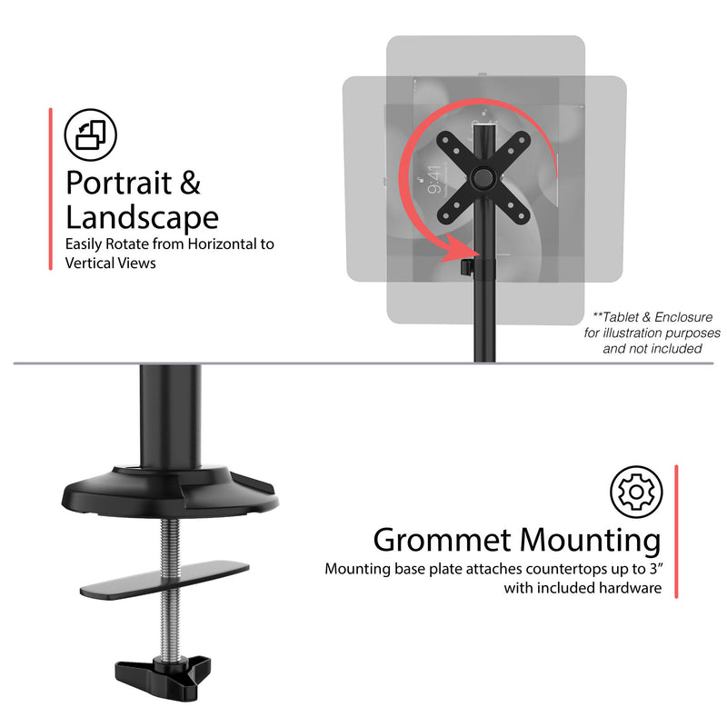 CTA Digital Articulating Monitor Arm with Clamp and Grommet