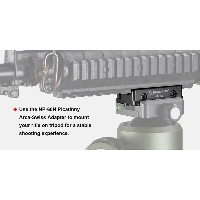 Sunwayfoto NP-60N Picatinny to Arca-Type Adapter