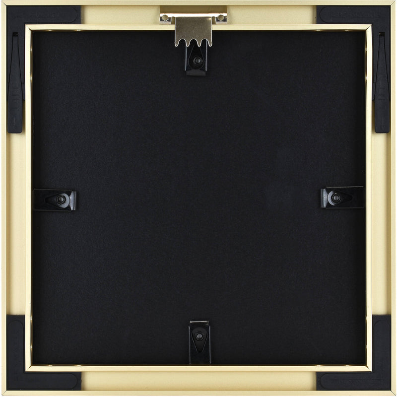 MCS Framatic Fineline Frame with 8 x 8" Glass & 5 x 5" Mat (Brass)