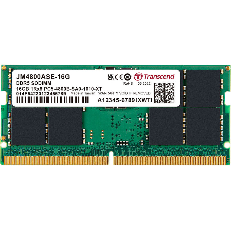 Transcend JetRam 16GB DDR5 Unbuffered SO-DIMM RAM Module (1 x 16GB)