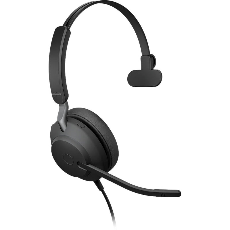 Jabra Evolve2 40 Mono Wired On-Ear Headset with Extension Cable (Unified Communication, USB Type-C, Black)