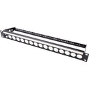 My Custom Shop 16-Port Unloaded Rackmount Panel with Rear Lacing Bar (1 RU)