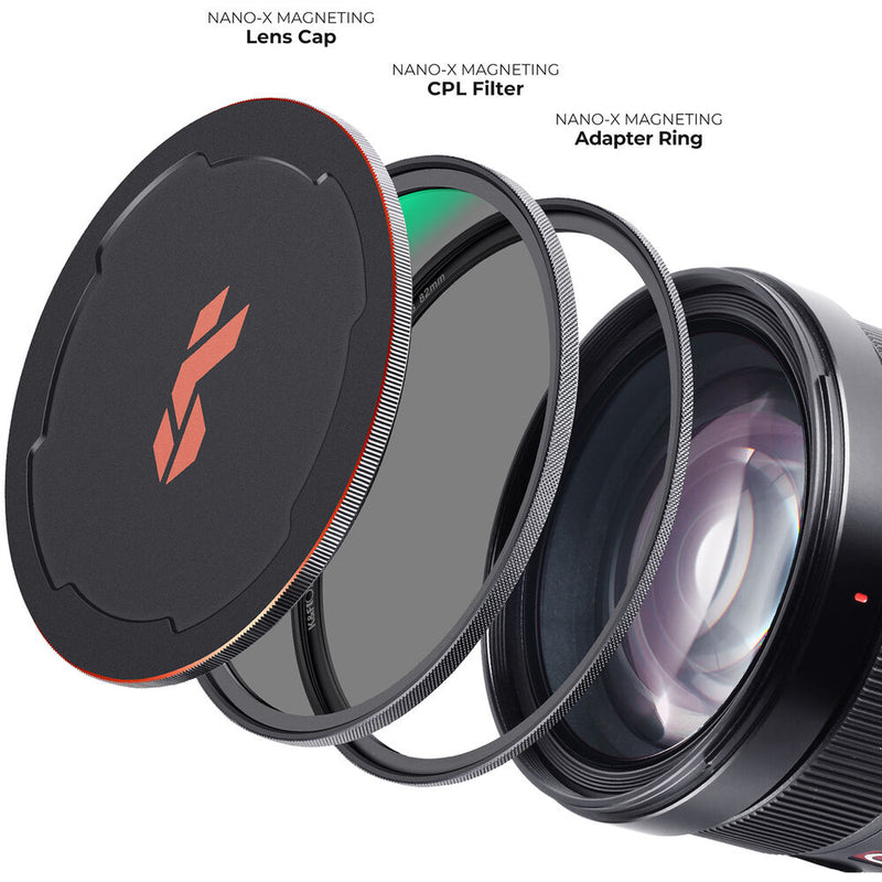 K&F Concept Nano-X Magnetic CPL Filter with Adapter Ring & Lens Cap (49mm)