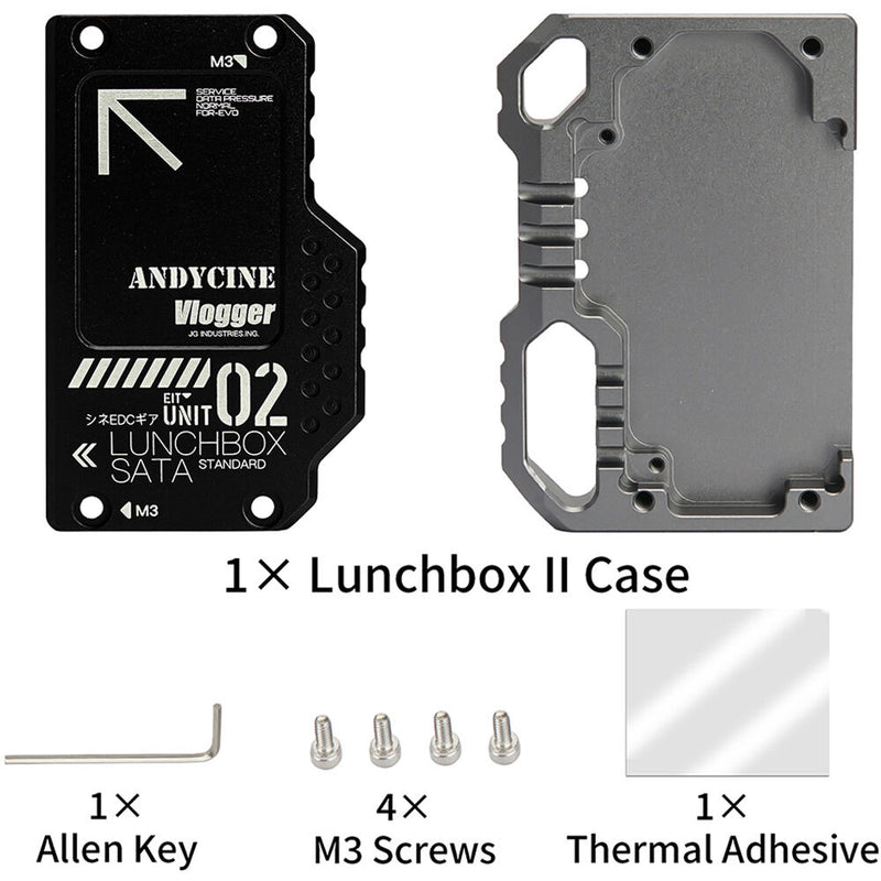 ANDYCINE LunchBox II Magnalium Case for SATA SSD to Atomos Ninja V/V+ Attachment (Black)