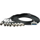 Sescom Analog 25-Pin D-Sub Male to 8 XLR Male Cable (5')
