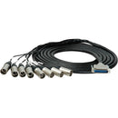 Sescom Analog 25-Pin D-Sub Male to 8 XLR Male Cable (10')