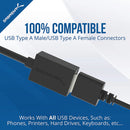 Sabrent USB 2.0 Type-A Male to Type-A Female Extension Cable (3', Black)