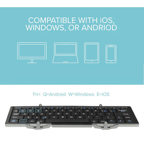 Plugable Compact Folding Bluetooth Keyboard with Case