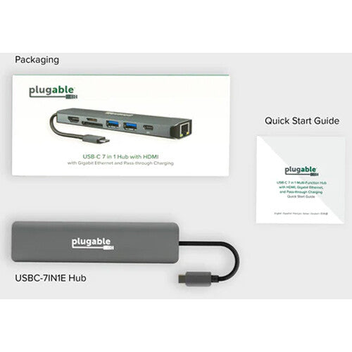 Plugable USB-C 7-in-1 Docking Station with Ethernet