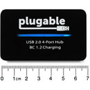 Plugable 4-Port USB-A 2.0 Hub with 12.5W Power Adapter and BC 1.2 Charging