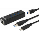 Plugable 3-Port USB 3.2 Gen 1 Hub with Gigabit Ethernet