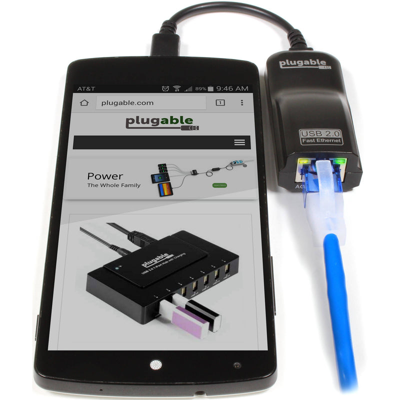Plugable USB 2.0 OTG Micro-B to 10/100 Ethernet Adapter