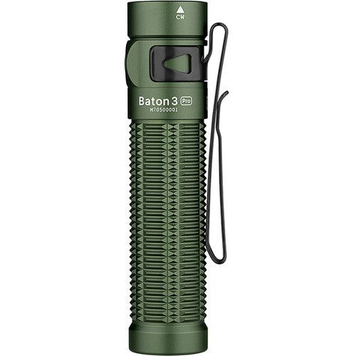 Olight Baton 3 Pro Rechargeable Flashlight with Cool White Beam (OD Green)