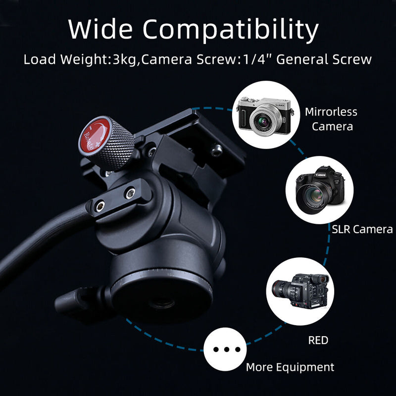 XILETU LS-2A Fluid Tripod Head with Quick Release Plate
