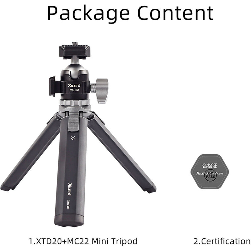 XILETU MC22 + XTD20 Mini Tripod with Ball Head