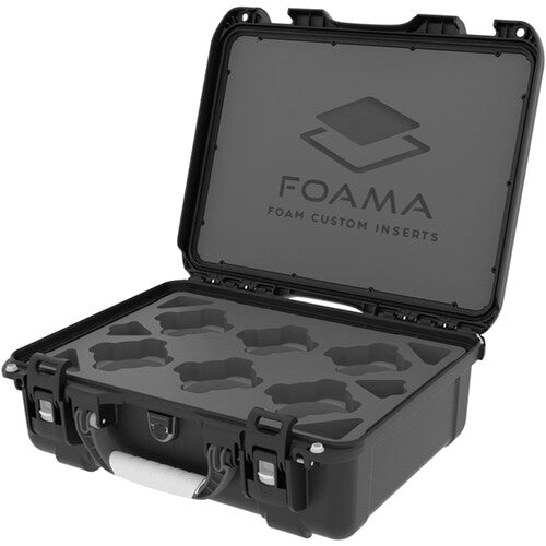 Foama N930 Hard Case with Foam Insert for Set of 6 Canon FD Lenses (Black Insert)