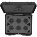 Foama N930 Hard Case with Foam Insert for Set of 6 Canon FD Lenses (Black Insert)