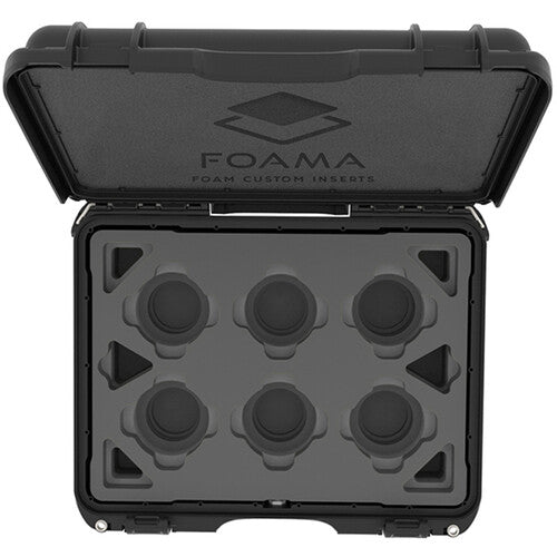 Foama N930 Hard Case with Foam Insert for Set of 6 Canon FD Lenses (Black Insert)