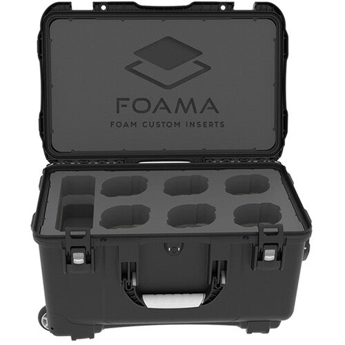 Foama Wheeled Hard Case for Set of Six Sigma Cine Lenses (Black Foam Insert)