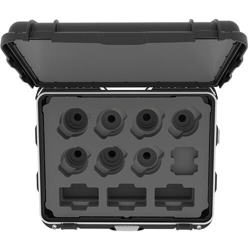 Foama Wheeled Hard Case for Set of Eight 15-55mm Zeiss Contax Lenses (Black Foam Insert)