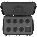 Foama Wheeled Hard Case with Foam Insert for Set of 7 Canon Sumire Prime Lenses (Black Insert)