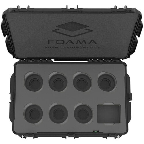 Foama Wheeled Hard Case with Foam Insert for Set of 7 Canon Sumire Prime Lenses (Black Insert)